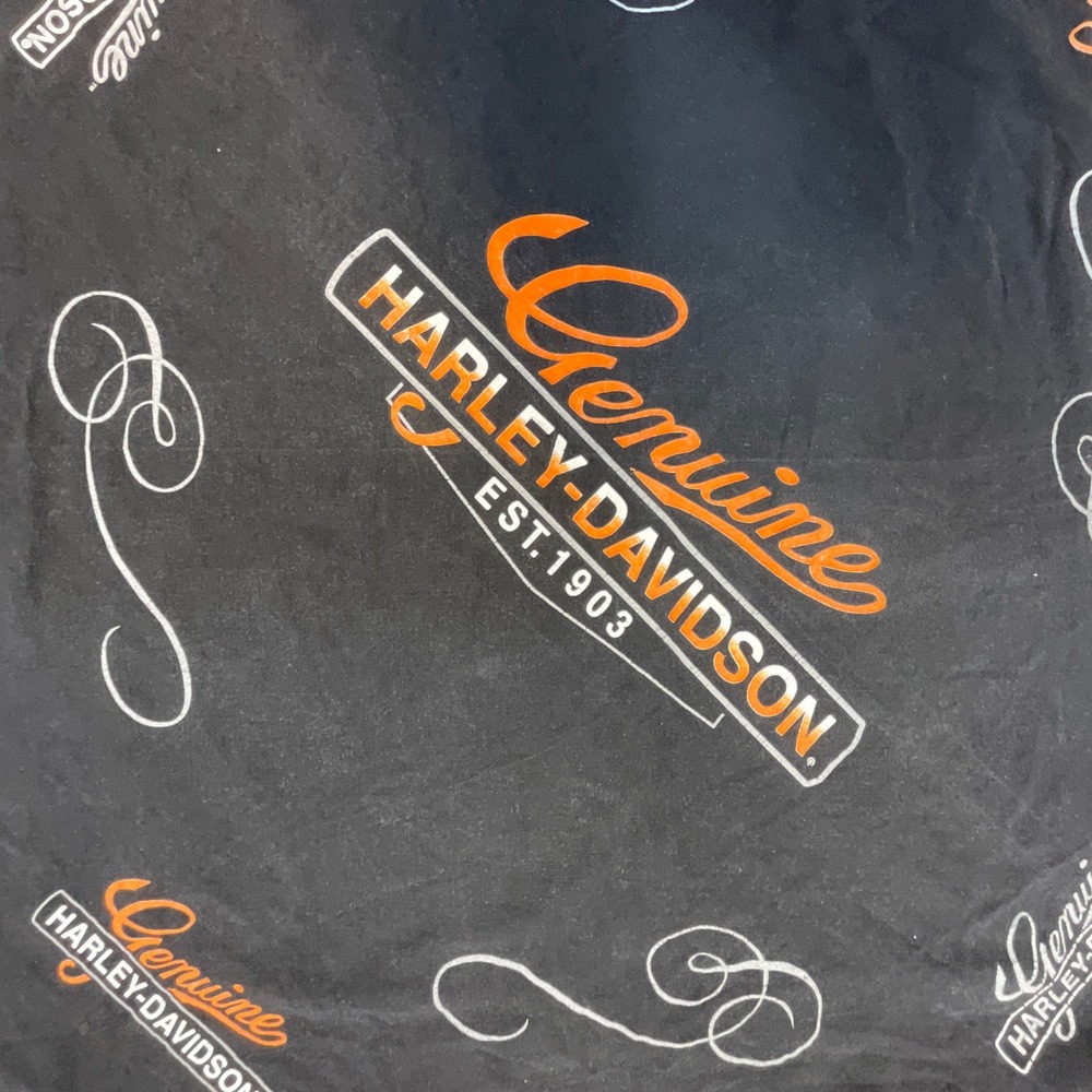 Harley Davidson Bandana‎ Black Genuine Motorcycle Logo Scarf Vintage 80s 90s